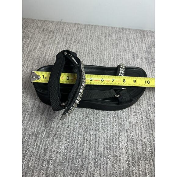 Zaria Platform Sandal, Black, Rhinestones, Y2K Style, NIB - Picture 7 of 7